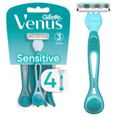 Gillette Venus Simply 3 Sensitive razor pivot head closeup for a smooth, precise shave