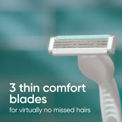 Gillette Venus Simply 3 Sensitive soft grip handle for comfortable control.