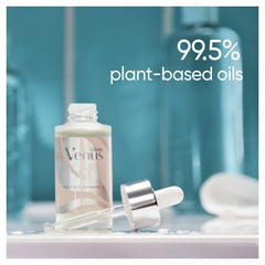 Close-up of Gillette Venus Softening Oil being dispensed
