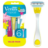 Gillette Venus Tropical handle with a tropical scent for a refreshing, easy shave.