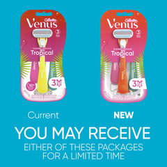 Gillette Venus Tropical razor pivoting head adapts to curves for easy contouring.