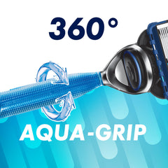 Close-up of Gillette5 front pivot mechanism reduces pressure for gentler blade contact.