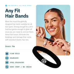 GIMME Beauty banda pelo nailon y elastano negro para sujeción estable.