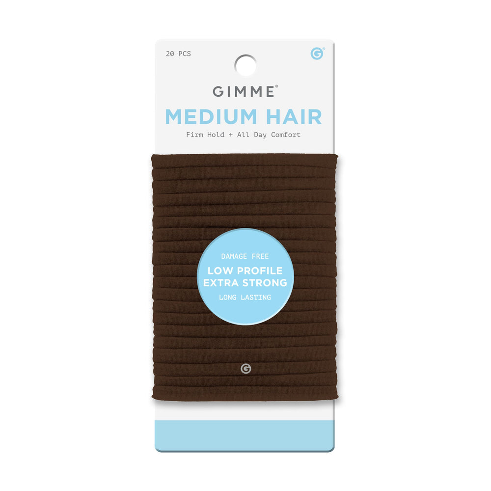 GIMME Beauty low-profile band in ponytail delivers secure, snag-free hold for all hair types.