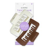 Pinza GIMME Beauty para cabello grueso con dientes dobles en crema, sujeción suave para rizos