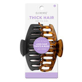 GIMME Thick Hair Claw Clip in black grips thick hair securely for all-day wear.
