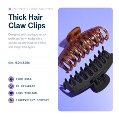GIMME Thick Hair Claw Clip in tortoise color holds voluminous curls without slipping.