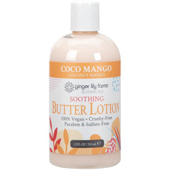 Ginger Lily Farms Botanicals Coco Mango lotion bottle for daily lightweight hydration.