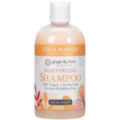 Ginger Lily Farms Coco Mango shampoo bottle supports gentle cleansing for all hair types.