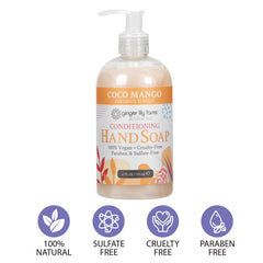 Ginger Lily Farms Botanicals Coco Mango cruelty-free logo on packaging.