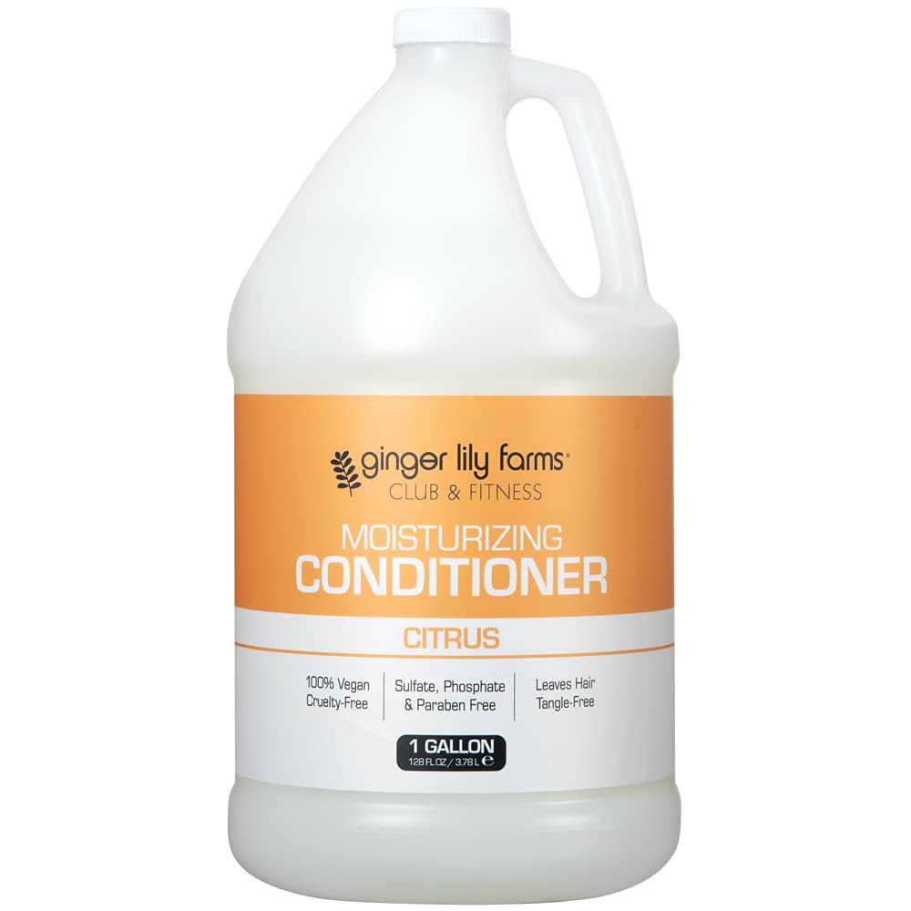 Ginger Lily Farms Club & Fitness conditioner bottle shows weightless hydration for dry hair