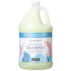 Ginger Lily Farms Island Tranquility shampoo bottle delivering moisture and shine.