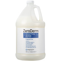 Ginger Lily Farms ZeroDerm bottle shows fragrance-free hydration for sensitive skin.