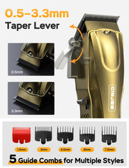 GinJee Hair Clippers waterproof blade for easy rinsing after trims.