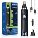 Ginity nose trimmer front view shows portable, travel-ready design for quick touch-ups.