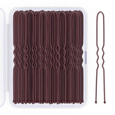 Giofumi U shaped hair pin 2.8 inch with brown case for easy storage