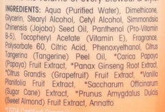 GIOVANNI 2chic Elixir Ultra-Volumen, primer plano de papaya y manteca de mandarina