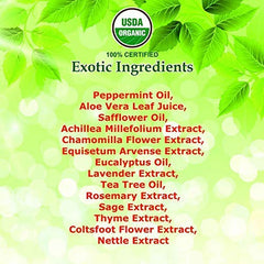 Ingredientes botánicos de Giovanni con árbol de té para brillo natural.