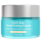 Girl's side crema reafirmante cuello, tubo cercano para aplicación precisa.