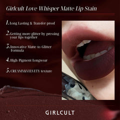 GIRLCULT Matte Lip Stain proporciona sensación de segunda piel, ligera y cómoda.