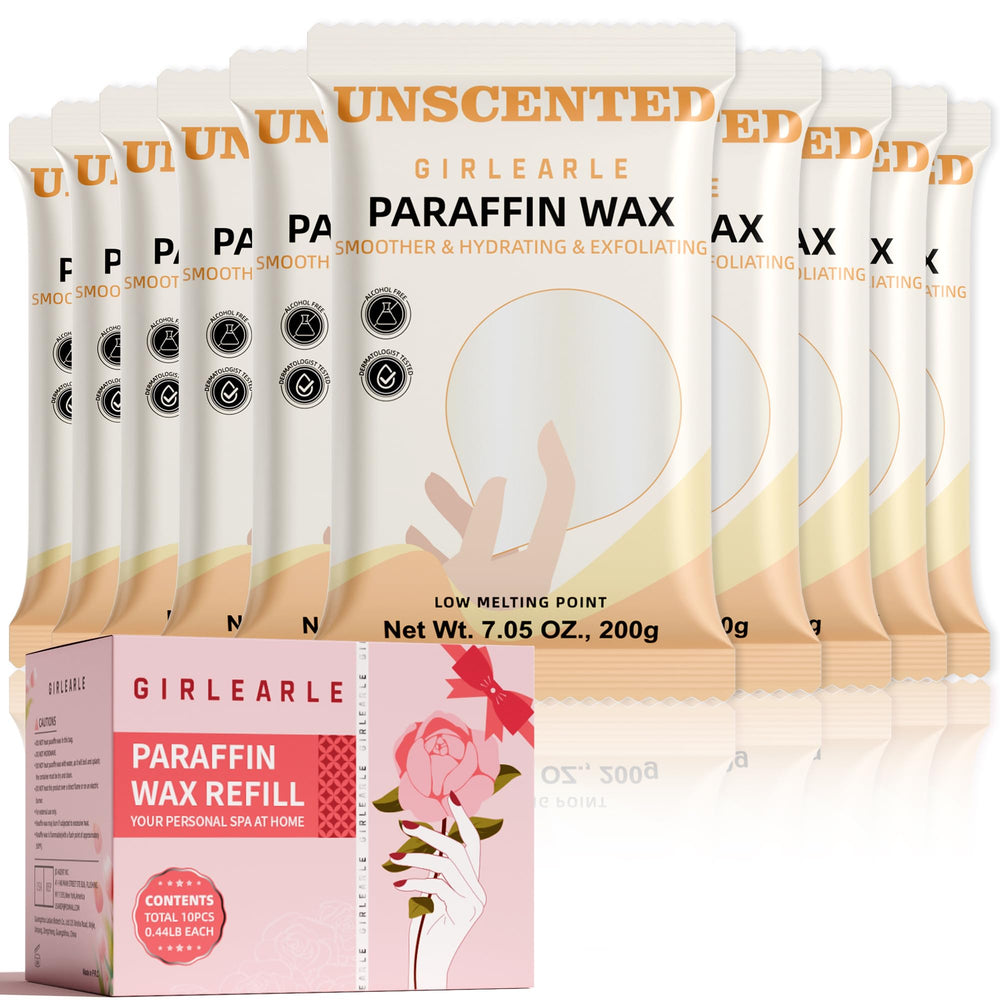 GIRLEARLE unscented paraffin refill box with 10 blocks for fragrance-free care