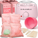 GIRLEARLE wax warmer shown for at-home hair removal with adjustable temperature.