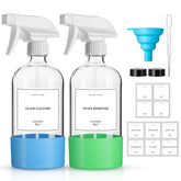 GIVAMEIHF 2-pack glass spray bottles with translucent glass and clear labeling