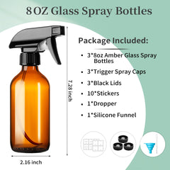 GIVAMEIHF amber glass bottle with adjustable nozzle for controlled spraying