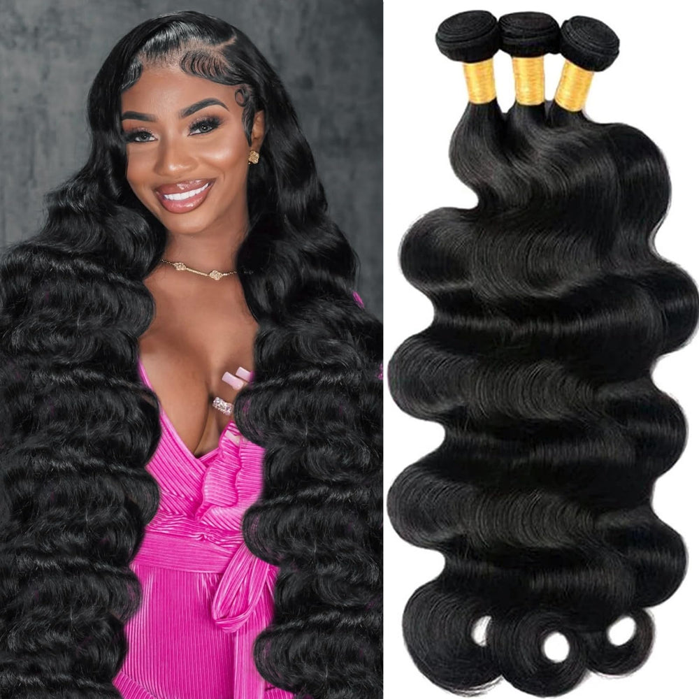 GIVEAMBW 12A Brazilian body wave 18in bundles for natural volume and styling versatility