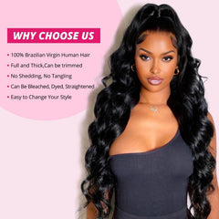 GIVEAMBW 12A Brazilian body wave 22in bundles for long, flowing texture and durability