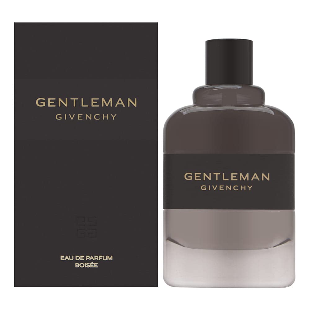 Givenchy Gentleman Boisee bottle close-up, showcasing woody warmth for evening wear