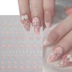 GJJBQTT pegatinas-uñas-lazo-3d-destellos realzan la manicura con acabado duradero.