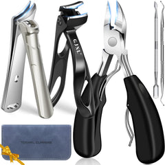 GJNL angled-head toenail clippers for precise trimming of thick nails.