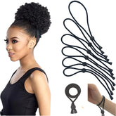 GJRR adjustable hair ties for Afro puff with gentle hold on thick curls.