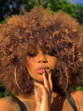 GKtineke Afro Wig 14 inch in mixed brown, front view, natural daily look.