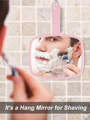 Gladmart hand mirror square pink distortion-free reflection for accurate trims.