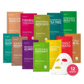 GLAM UP mascarilla facial 12-pack: diseño hidratante para piel suave y luminosa