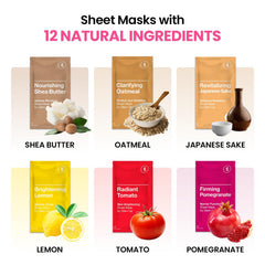 GLAM UP mascarilla facial 12-pack ritual spa en casa para cuidado diario