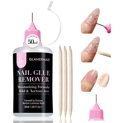 GLAMERMAID: botella de 50 ml de removedor, elimina adhesivo de uñas con suavidad