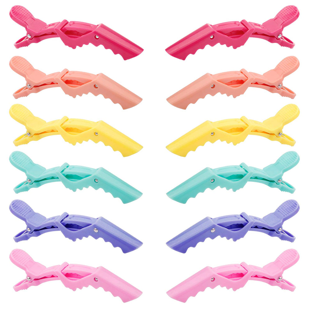 GLAMFIELDS pinzas cocodrilo 12 piezas para seccionar el cabello con dientes anchos.