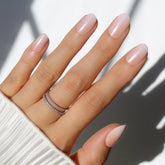 Glamnetic Crystal Glaze short oval nude ombré nails displayed for a salon-quality finish.