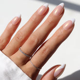 Glamnetic Give Em Grace nails with short almond French tips for chic, everyday elegance.