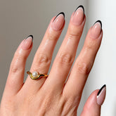 Glamnetic GlamZilla press-on nails with black and white micro French tips for chic daily wear.
