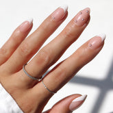 Glamnetic GlamZilla short almond French pearl nails for wedding-ready hands