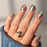 Glamnetic Uñas Sangre de Unicornio en almendra corta, estilo único para eventos especiales.
