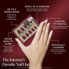 Glamnetic short oval nails with a glossy finish for a polished look.