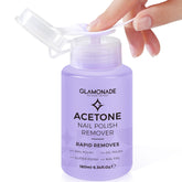 Glamonade Acetone Remover bottle pour shows easy dispensing for quick polish removal