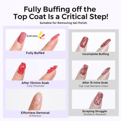 Glamonade gel removal action highlights fast gel polish breakdown