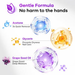 Detalle de aplicación en uñas con Glamonade para remover esmalte paso a paso.