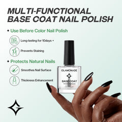 Glamonade Base Coat Clear brush shows flawless application and chip-resistant foundation.